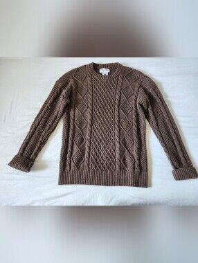 Kersh Merino Wool & Cotton Cable Knit Sweater